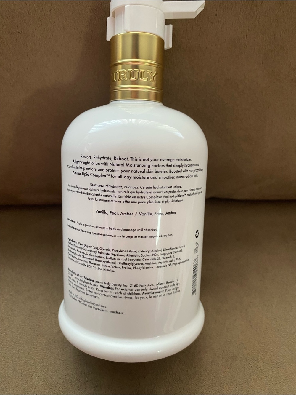 TRULY Vanilla Baby Hydra-Restore Body Lotion — White with Gold Accents - Picture 2 of 3